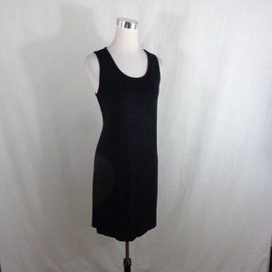 J. JILL Knit Shift Dress Size Medium Black Solid Sleeveless Stretch Womens